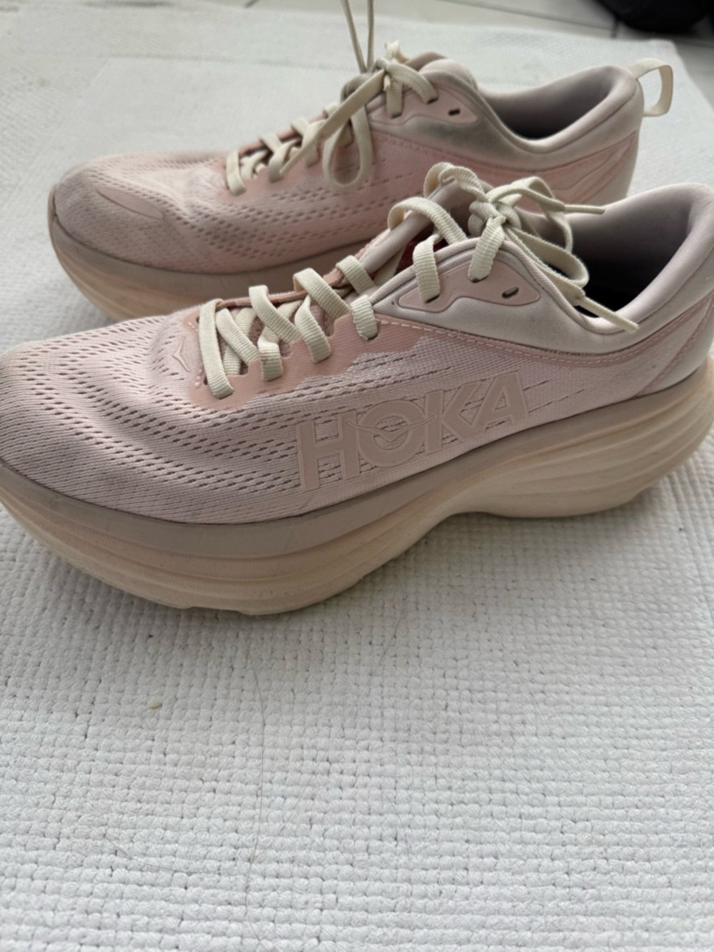 HOKA Womens Pink Running Shoes - Lightweight Cushioned Trainer 8.5